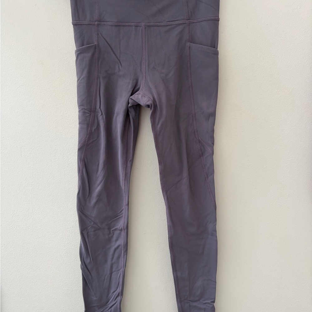 Athleta girls  high rise stash treasure  Leggings large 12 purplish grey
